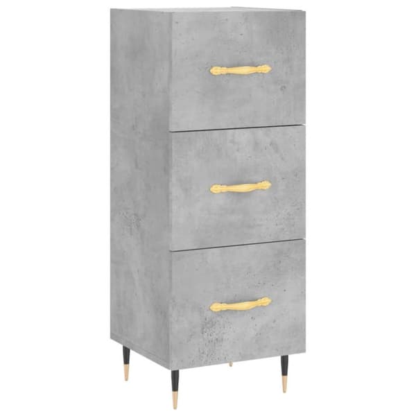 vidaXL Highboard betonggrå 34,5x34x180 cm konstruert tre