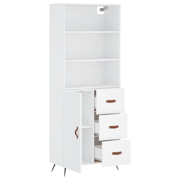 vidaXL Highboard hvit 69,5x34x180 cm konstruert tre