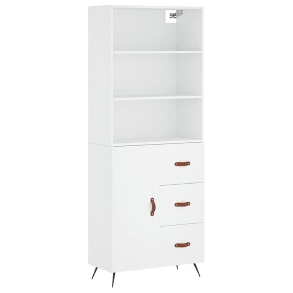 vidaXL Highboard hvit 69,5x34x180 cm konstruert tre