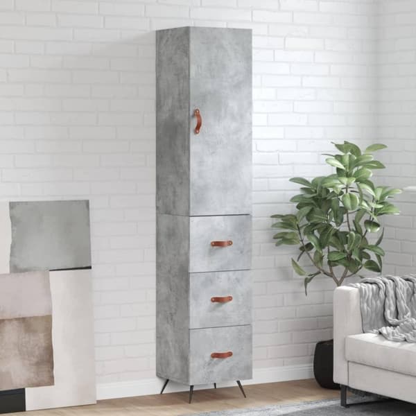 vidaXL skab 34,5x34x180 cm konstrueret træ betongrå