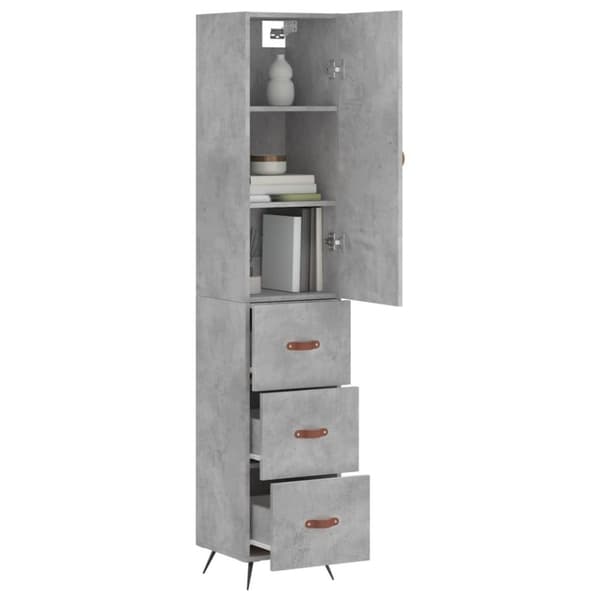 vidaXL skab 34,5x34x180 cm konstrueret træ betongrå