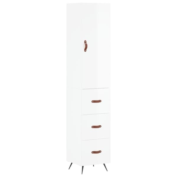 vidaXL skab 34,5x34x180 cm konstrueret træ hvid højglans