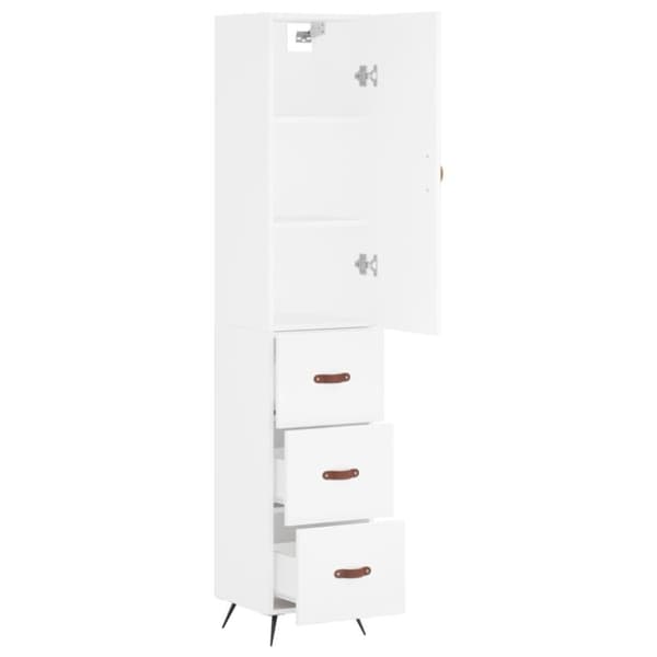 vidaXL Highboard hvit 34,5x34x180 cm konstruert tre