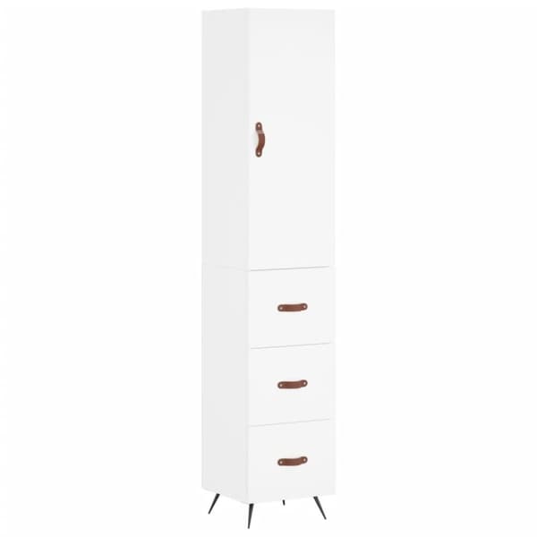 vidaXL Highboard hvit 34,5x34x180 cm konstruert tre