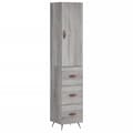 Miniatyrbilde 1 av 11: vidaXL Highboard grå sonoma 34,5x34x180 cm konstruert tre
