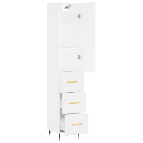 vidaXL skab 34,5x34x180 cm konstrueret træ hvid