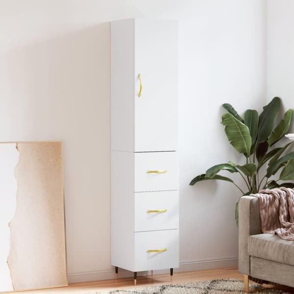vidaXL skab 34,5x34x180 cm konstrueret træ hvid