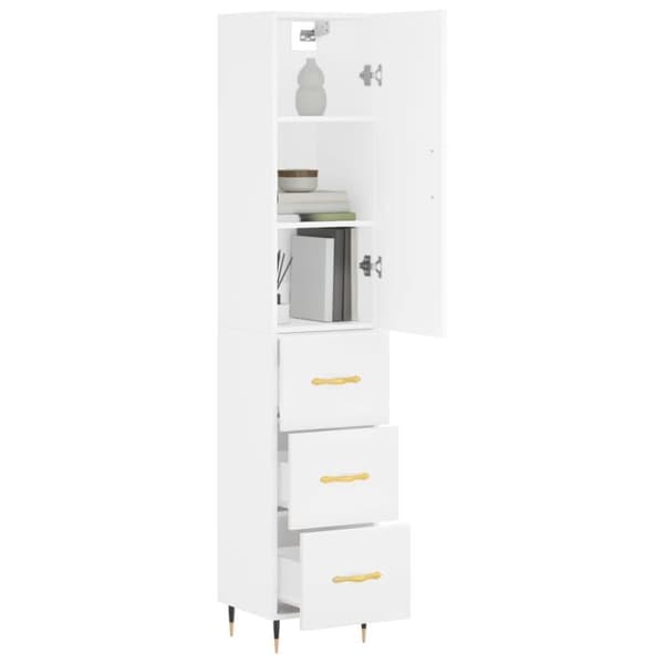vidaXL skab 34,5x34x180 cm konstrueret træ hvid