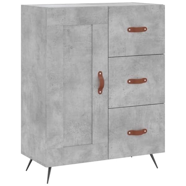 vidaXL Högskåp betonggrå 69,5x34x180 cm konstruerat trä