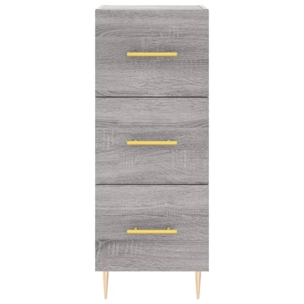vidaXL højskab 34,5x34x180 cm konstrueret træ grå sonoma-eg