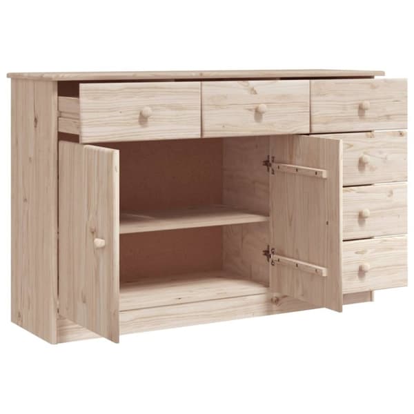 vidaXL Skjenk ALTA 112x35x73 cm heltre furu