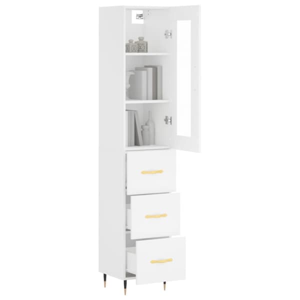 vidaXL skab 34,5x34x180 cm konstrueret træ hvid