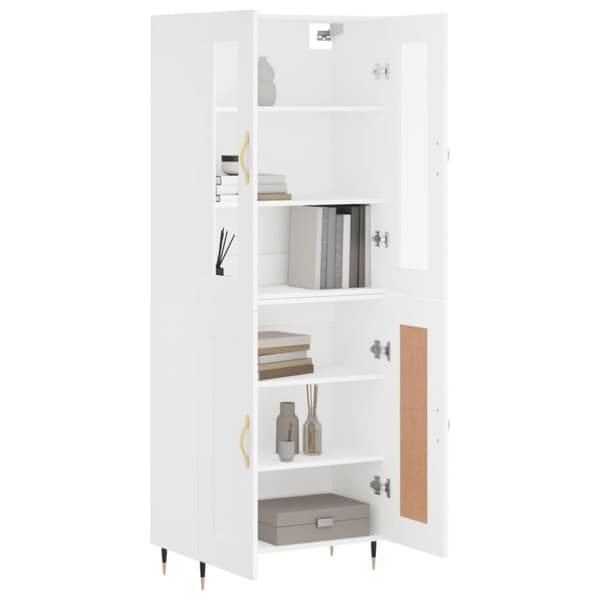 vidaXL højskab 69,5x34x180 cm konstrueret træ hvid