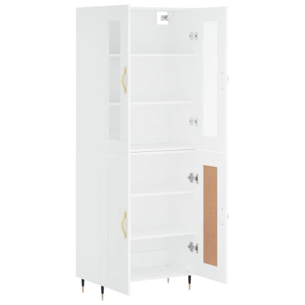 vidaXL højskab 69,5x34x180 cm konstrueret træ hvid