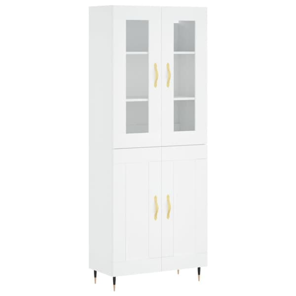 vidaXL højskab 69,5x34x180 cm konstrueret træ hvid