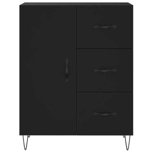 vidaXL højskab 69,5x34x180 cm konstrueret træ sort