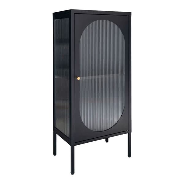 Sideboard 1 lucka 50x35x110 cm i glas och svart metall