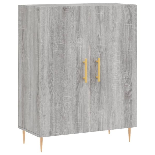 vidaXL højskab 69,5x34x180 cm konstrueret træ grå sonoma-eg