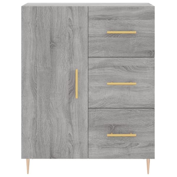 vidaXL højskab 69,5x34x180 cm konstrueret træ grå sonoma-eg