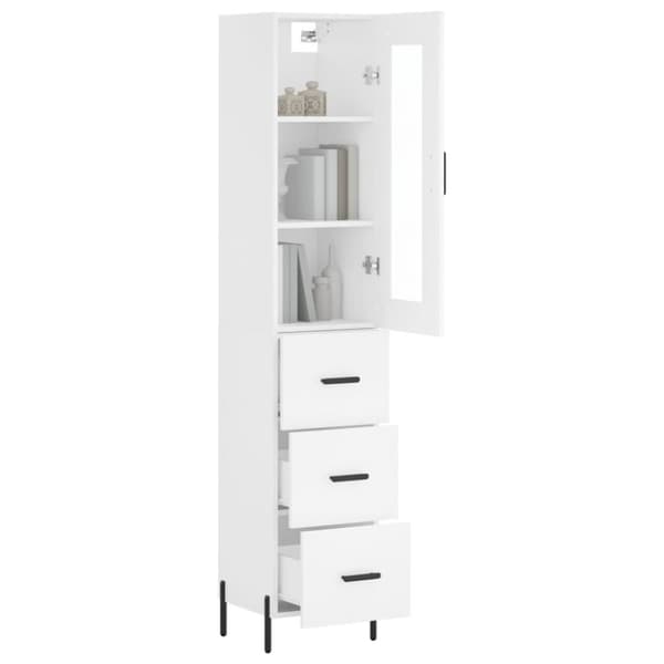 vidaXL skab 34,5x34x180 cm konstrueret træ hvid