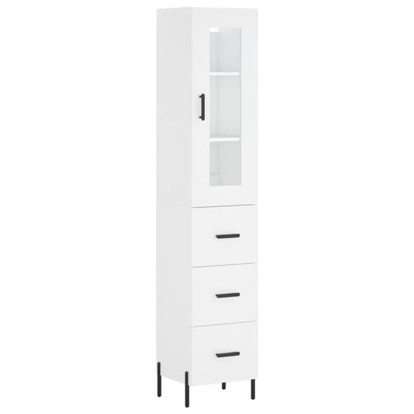 vidaXL Highboard hvit 34,5x34x180 cm konstruert tre