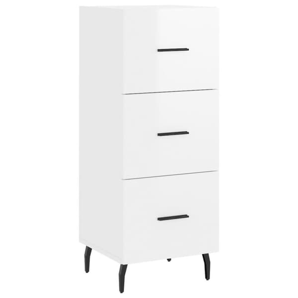 vidaXL Highboard høyglans hvit 34,5x34x180 cm konstruert tre