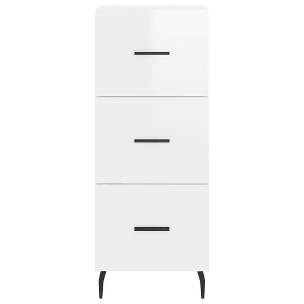 vidaXL Highboard høyglans hvit 34,5x34x180 cm konstruert tre