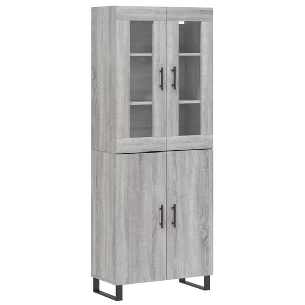 vidaXL højskab 69,5x34x180 cm konstrueret træ grå sonoma-eg