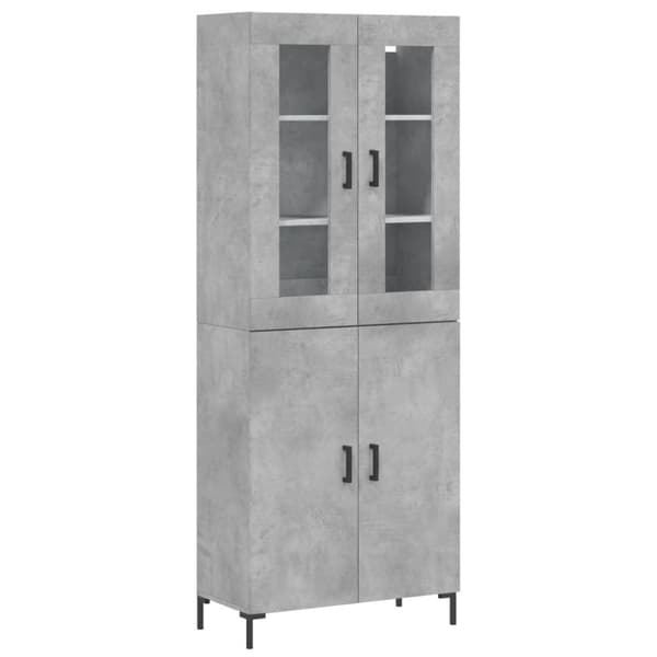 vidaXL højskab 69,5x34x180 cm konstrueret træ betongrå