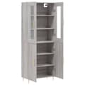 Miniatyrbilde 3 av 11: vidaXL Highboard grå sonoma 69,5x34x180 cm konstruert tre