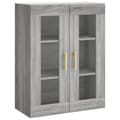 Miniatyrbilde 4 av 11: vidaXL Highboard grå sonoma 69,5x34x180 cm konstruert tre
