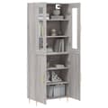 Miniatyrbilde 2 av 11: vidaXL Highboard grå sonoma 69,5x34x180 cm konstruert tre