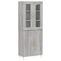 Miniatyrbilde 1 av 11: vidaXL Highboard grå sonoma 69,5x34x180 cm konstruert tre