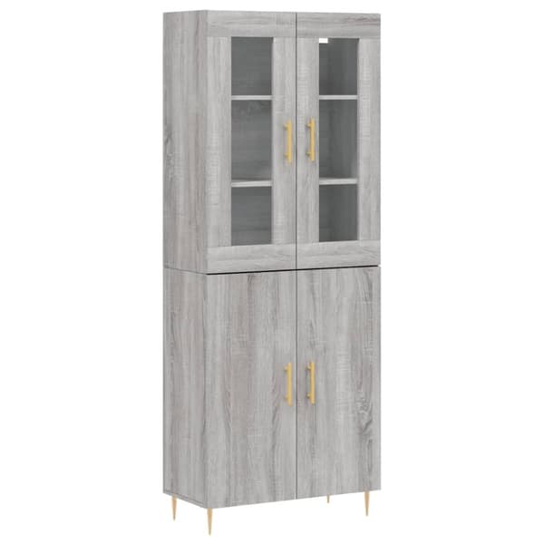 vidaXL Highboard grå sonoma 69,5x34x180 cm konstruert tre