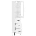 Miniatyrbilde 3 av 11: vidaXL Highboard høyglans hvit 34,5x34x180 cm konstruert tre