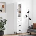 Miniatyrbilde 11 av 11: vidaXL Highboard høyglans hvit 34,5x34x180 cm konstruert tre