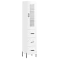 Miniatyrbilde 1 av 11: vidaXL Highboard høyglans hvit 34,5x34x180 cm konstruert tre