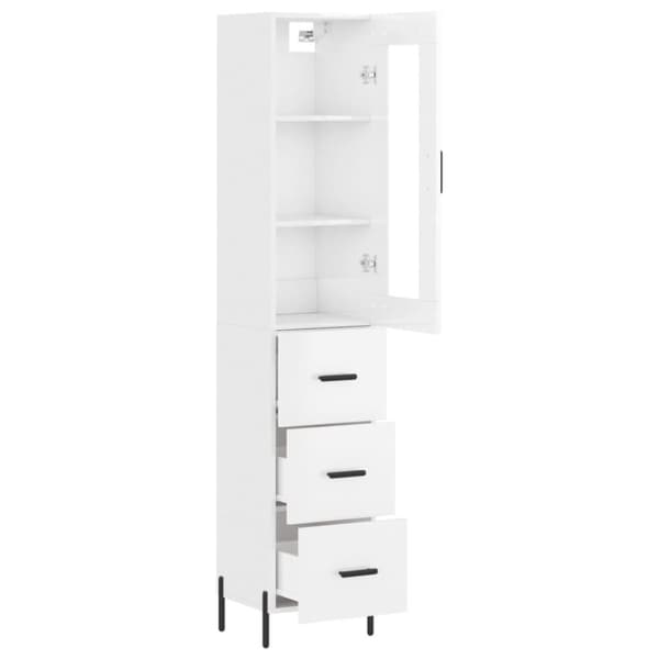 vidaXL skab 34,5x34x180 cm konstrueret træ hvid højglans
