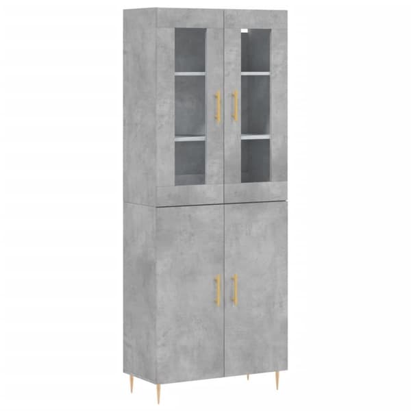 vidaXL højskab 69,5x34x180 cm konstrueret træ betongrå