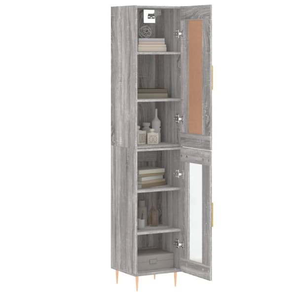 vidaXL skab 34,5x34x180 cm konstrueret træ grå sonoma-eg