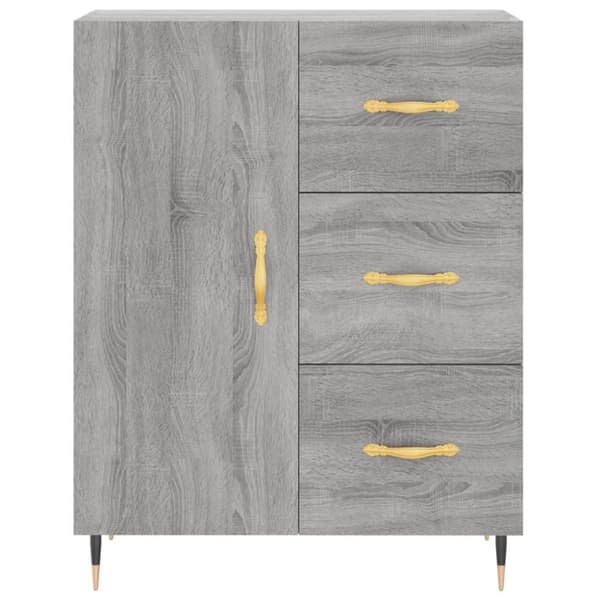 vidaXL højskab 69,5x34x180 cm konstrueret træ grå sonoma-eg