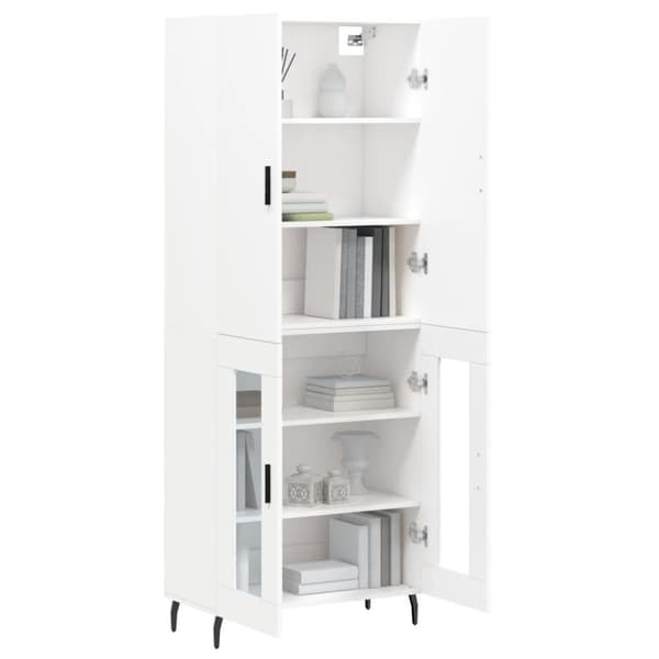 vidaXL Högskåp vit 69,5x34x180 cm konstruerat trä