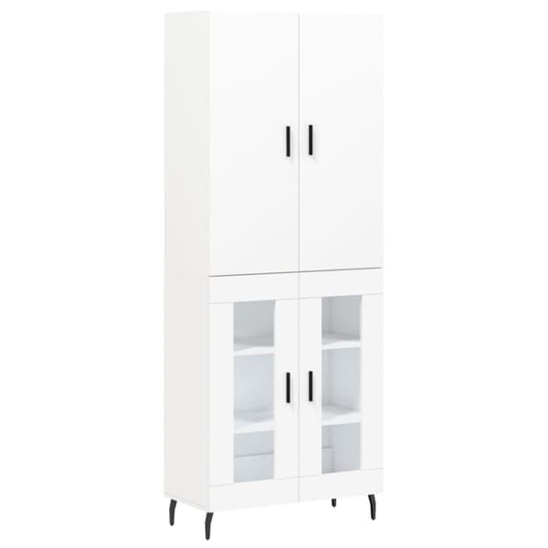 vidaXL Högskåp vit 69,5x34x180 cm konstruerat trä