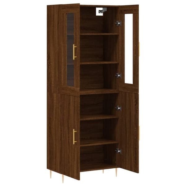 vidaXL højskab 69,5x34x180 cm konstrueret træ brun egetræsfarve