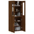 Miniatyrbillede 2 af 11: vidaXL højskab 69,5x34x180 cm konstrueret træ brun egetræsfarve