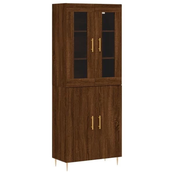 vidaXL højskab 69,5x34x180 cm konstrueret træ brun egetræsfarve