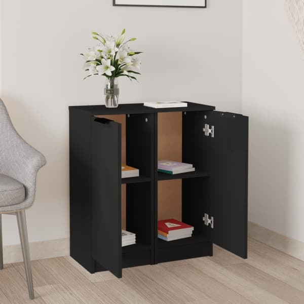 vidaXL skænke 2 stk. 30x30x70 cm konstrueret træ sort
