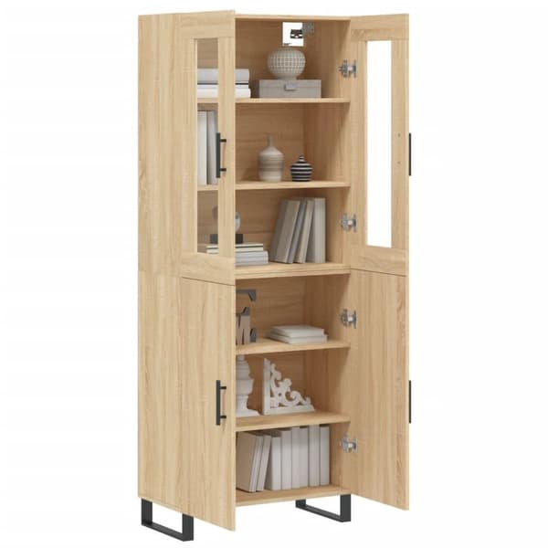 vidaXL Kaappi Sonoma tammi 69,5x34x180 cm tekninen puu