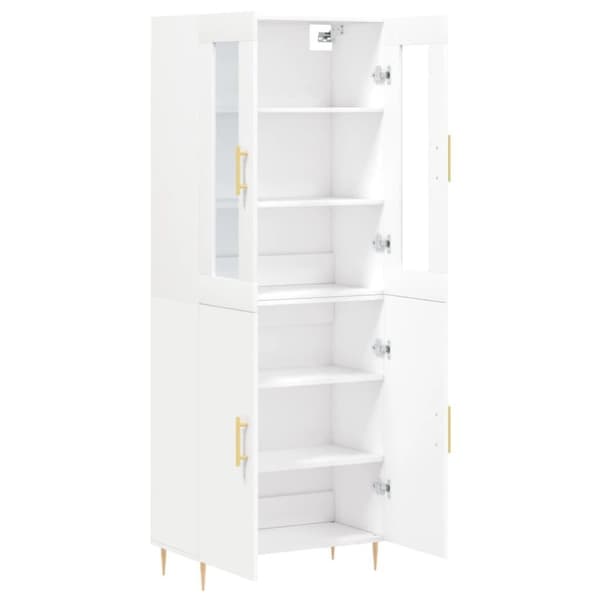 vidaXL Högskåp vit 69,5x34x180 cm konstruerat trä