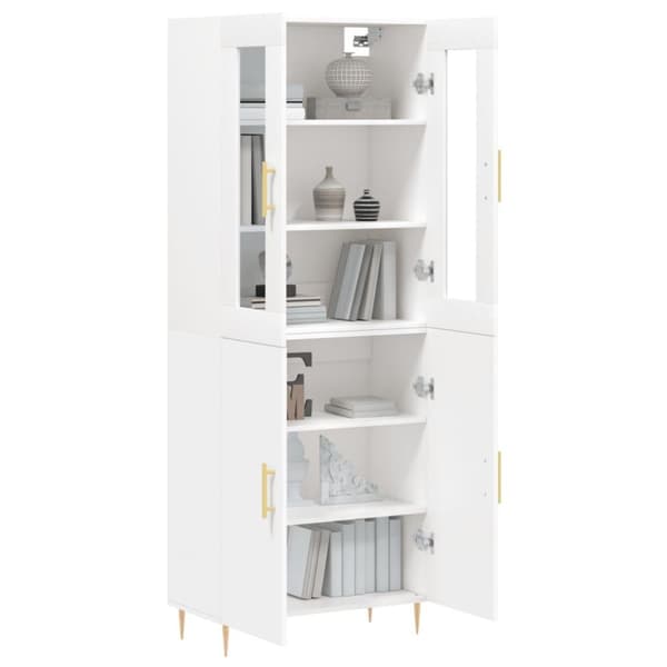 vidaXL Högskåp vit 69,5x34x180 cm konstruerat trä